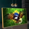 Quadro Decorativo Águia Sobre Bandeira Brasileira:90x60/BORDA INFINITA - 3