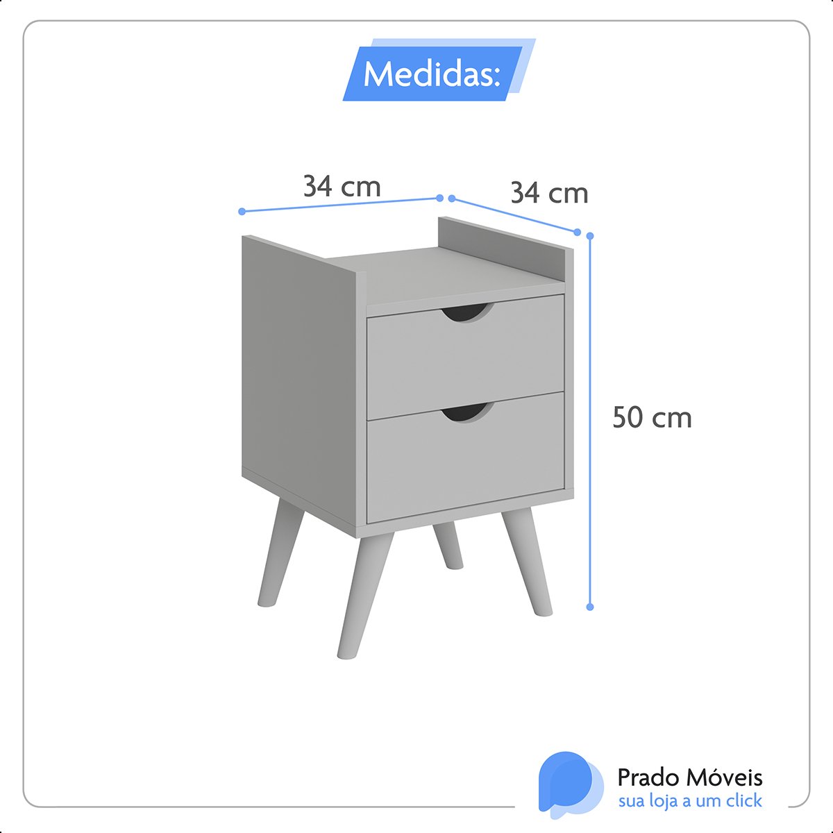 Mesa de Cabeceira Juma Criado Quarto Retrô Estilo:off White/freijo - 3