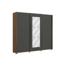 Ver imagem 2 de Guarda Roupa Casal 3 Portas de Correr (1 C/ Espelho) e 4 Gavetas C/ Pés Cb01t582 Canela/grafite -