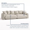 Ver imagem 7 de Sofá Cama Modular Orgânico Retrátil 3 Lugares Base Madeira Maciça 210 cm Marrocos