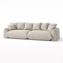 Ver imagem 2 de Sofá Cama Modular Orgânico Retrátil 3 Lugares Base Madeira Maciça 210 cm Marrocos