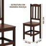 Conjunto Mesa com 4 Cadeiras em Madeira Maciça 120cm Castanho Diamante Shop Jm - 3
