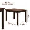 Conjunto Mesa com 4 Cadeiras em Madeira Maciça 120cm Castanho Diamante Shop Jm - 4