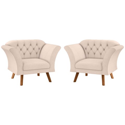 Conjunto Poltrona para Sala de Recepção Moreira Linha Bege