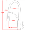 Ver imagem 3 de Kit Cuba Única Inox + Acessórios com Torneira Gourmet Flexível Preta e Lixeira de Embutir 5 Litros