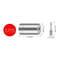 Jogo Kit Chave Soquete Universal Multifuncional + Adaptador de 11 a 32mm - 3