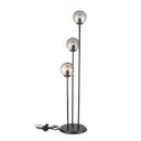 Ver imagem 1 de Abajur Coluna Newton 3 Globos Esfera de Vidro Fumê - Preto