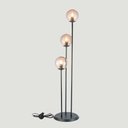 Ver imagem 2 de Abajur Coluna Newton 3 Globos Esfera de Vidro Fumê - Preto