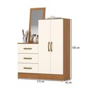 Ver imagem 4 de Cômoda Sapateira 2 Portas 3 Gavetas Cinamomo/off White B700 - Henn