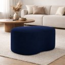 Ver imagem 1 de Puff Feijão Curvo Orgânico Redondo Sala Confortável Moderno Suede:azul Marinho