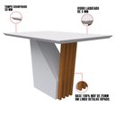 Ver imagem 4 de Mesa de Jantar Tampo com Vidro Lita 120 cm Off White Base Ypê - D’Rossi
