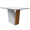 Ver imagem 1 de Mesa de Jantar Tampo com Vidro Lita 120 cm Off White Base Ypê - D’Rossi