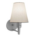 Ver imagem 1 de Arandela Cone Md-2013 Cinza C- Inter Liga e Desl Cúpula em Tecido Branco - Bivolt