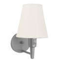 Ver imagem 3 de Arandela Cone Md-2013 Cinza C- Inter Liga e Desl Cúpula em Tecido Branco - Bivolt