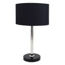 Ver imagem 1 de Abajur Sala Quarto Estilo Grande Pé Redondo Preto 50cm Altura com a Cúpula Preta