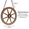Roda de Carroça Decorativa Area Rustica Churrasqueira Placa Decorativa Grande 67cm - 3