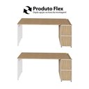 Ver mais imagens de Mesa Escrivaninha 170cm X 60cm e Armário 2 Portas F5 Office Cor:macadâmia com Branco