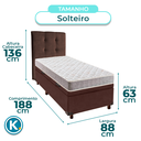 Ver imagem 3 de Cama Box Bau + Colchão Solteiro D23 D23 Inducol + Cabeceira Estofada