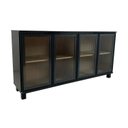 Ver imagem 5 de Aparador Buffet 4 Portas de Vidro Canelado 158,2cm com Pés Paris Preto/Riviera