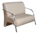 Ver imagem 2 de Conjunto Sevilha 2 Poltronas + 1 Namoradeira Braço Metal Decoração Recepção Sala - Linho Bege
