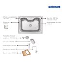 Ver imagem 4 de Cuba Tramontina Morgana 60 Fx de Sobrepor em Aço Inox 69x49 com Acessórios