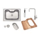 Ver imagem 1 de Cuba Tramontina Morgana 60 Fx de Sobrepor em Aço Inox 69x49 com Acessórios