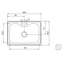 Ver imagem 3 de Cuba Tramontina Morgana 60 Fx de Sobrepor em Aço Inox 69x49 com Acessórios