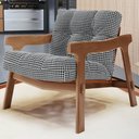 Ver imagem 2 de Kit 04 Poltronas Decorativa Fixa para Sala Living Ikary L02 Canela Pied Poule - Lyam Decor