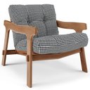Ver imagem 6 de Kit 04 Poltronas Decorativa Fixa para Sala Living Ikary L02 Canela Pied Poule - Lyam Decor