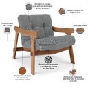 Ver imagem 4 de Kit 04 Poltronas Decorativa Fixa para Sala Living Ikary L02 Canela Pied Poule - Lyam Decor