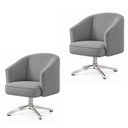 Ver imagem 2 de Kit 2 Poltronas Giratórias Linho Premium Base Alumínio Juliana