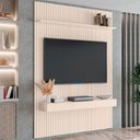 Ver imagem 3 de Painel para Tv até 70 Polegadas 1,80x2,40m Ripado com Nicho Arbo Off White Edn
