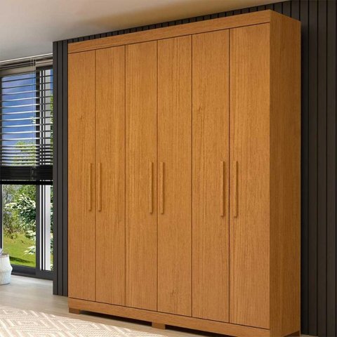 Guarda-Roupa Casal Canadá 6 Portas 100% MDF - Linhamobília Cinamomo