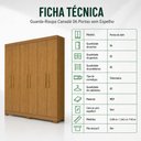 Ver imagem 7 de Guarda-Roupa Casal Canadá 6 Portas 100% MDF - Linhamobília Cinamomo