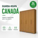 Ver imagem 2 de Guarda-Roupa Casal Canadá 6 Portas 100% MDF - Linhamobília Cinamomo