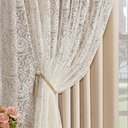 Ver imagem 2 de Cortina Monalisa 3,00m X 2,70m Varão Simples Tecido Blackout com Renda Floral - Palha