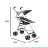 Carrinho De Bebê Passeio Guarda Chuva Pocket Plus Cinza De 6 Meses a 15Kg Multikids - 5