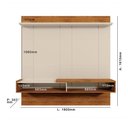 Ver imagem 5 de Painel Home Suspenso Niterói Off White/Canela para TV até 65” - Mobler