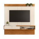 Ver imagem 1 de Painel Home Suspenso Niterói Off White/Canela para TV até 65” - Mobler