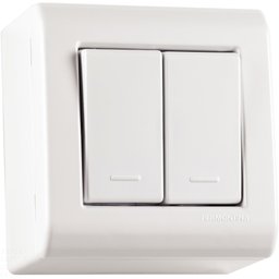 Caixa de Sobrepor com 2 Interruptores Simples 10 A 250 V Tramontina LizFlex Branca Tramontina - 1