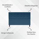 Ver imagem 3 de Cabeceira Cama Ivy King Ivy 195 Cm Suede Azul-marinho, Suede