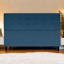 Ver imagem 4 de Cabeceira Cama Ivy King Ivy 195 Cm Suede Azul-marinho, Suede