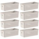 Ver imagem 1 de Kit 8 Cestos Organizadores 3L Flow Bege 27x12x9cm Lavanderia