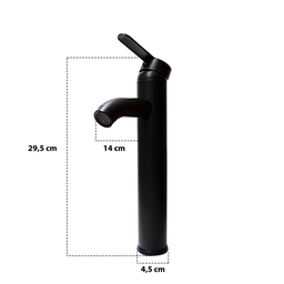 Torneira para Banheiro Monocomando para Cuba de Sobrepor - Preta - 9