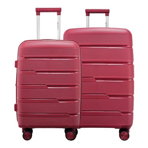 Kit Conjunto 2 Malas Rígidas de Polipropileno 360° com Tsa - Gladiador P2pm Cor:cereja