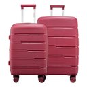 Ver imagem 1 de Kit Conjunto 2 Malas Rígidas de Polipropileno 360° com Tsa - Gladiador P2pm Cor:cereja