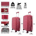 Ver imagem 2 de Kit Conjunto 2 Malas Rígidas de Polipropileno 360° com Tsa - Gladiador P2pm Cor:cereja