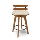 Ver imagem 3 de kit 02 Banquetas Giratória Costela Corino Base Madeira MA70 - D’Rossi - Bege