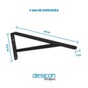Ver imagem 2 de 2 Suporte Prateleira Mão Francesa Reforçada 20 Cm Preta