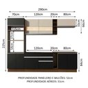 Ver imagem 3 de Armário de Cozinha Completa 290cm Rustic/Preto/Crema Vicenza Madesa 15